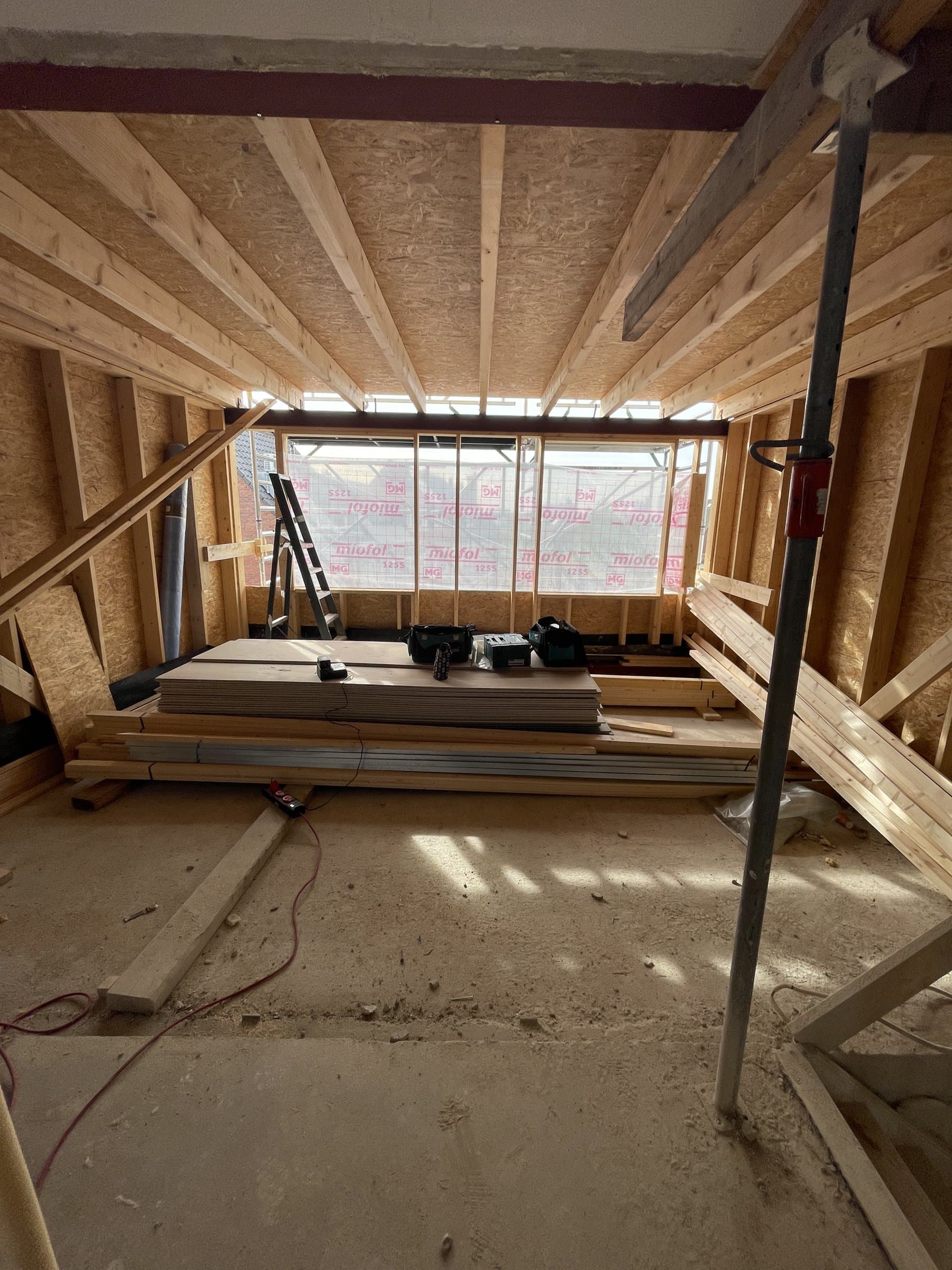 Nieuwe verdieping van binnen tijdens de bouw, Vleuten